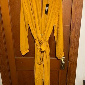 Fashion Nova Golden Long Sleeve Jumpsuit